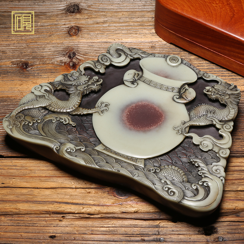 清朝紫端硯_工藝美術(shù)品_硯臺(tái)_雕刻